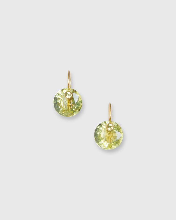 sid mashburn Small Round Gem Earrings in Lemon Quartz/Yellow Sapphire