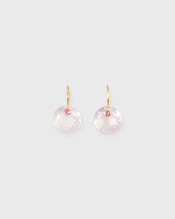 sid mashburn Small Round Gem Earrings in Rose Quartz/Pink Sapphire