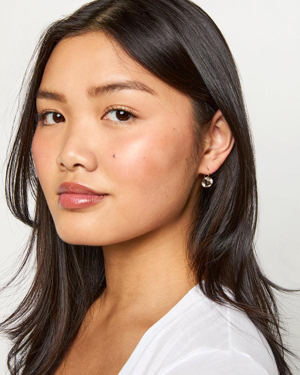 Sid Mashburn Small Round Gem Earrings In Smokey Quartz/Tanzanite