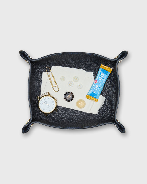 Sid Mashburn Soft Medium Rectangle Tray In Dark Navy Leather