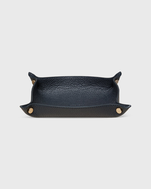Sid Mashburn Soft Medium Rectangle Tray In Dark Navy Leather