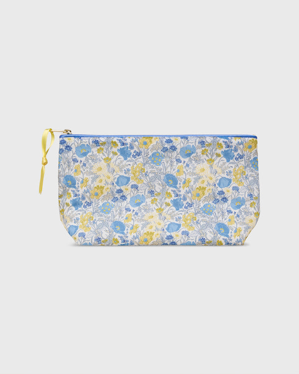 sid mashburn Soft Small Cosmetic Bag in Blue/Yellow Florence May Liberty Fabric