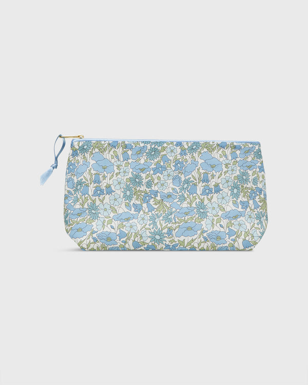 sid mashburn Soft Small Cosmetic Bag in Light Blue Poppy & Daisy Liberty Fabric