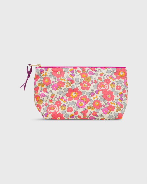 sid mashburn Soft Small Cosmetic Bag in Pink Multi Betsy Dragon Fruit Liberty Fabri