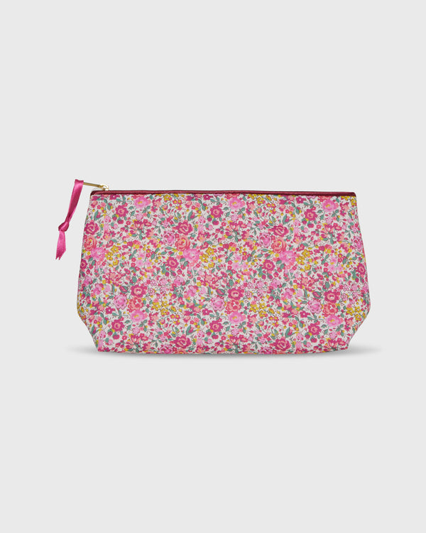 sid mashburn Soft Small Cosmetic Bag in Pink/Multi Emma & Georgina Liberty Fabric