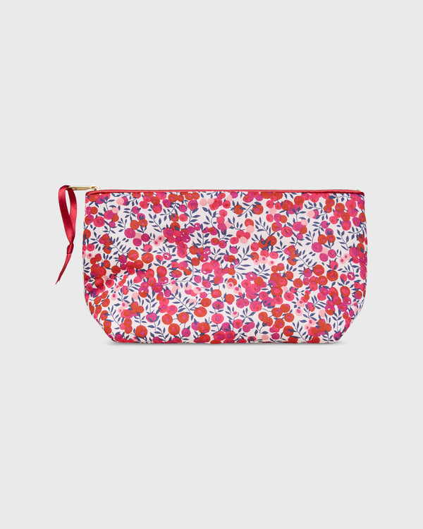 sid mashburn Soft Small Cosmetic Bag in Red/Pink Wiltshire Liberty Fabric