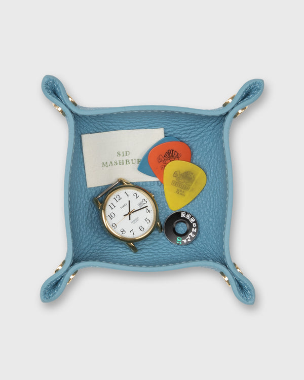 Sid Mashburn Soft Small Square Tray In Azure Leather