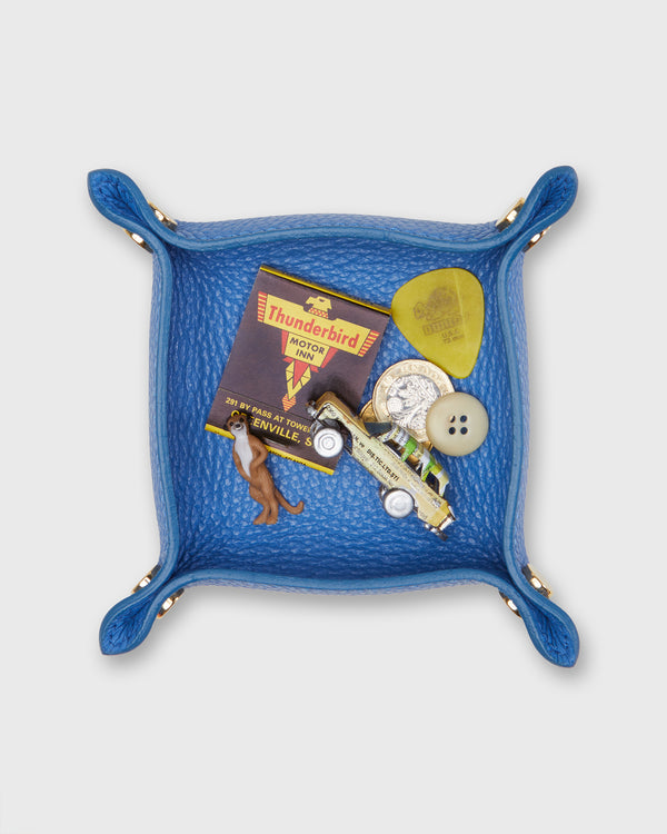 Sid Mashburn Soft Small Square Tray In Bright Blue Alce Leather