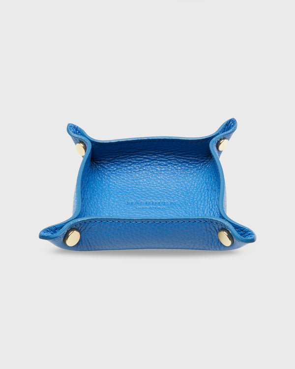 Sid Mashburn Soft Small Square Tray In Bright Blue Alce Leather