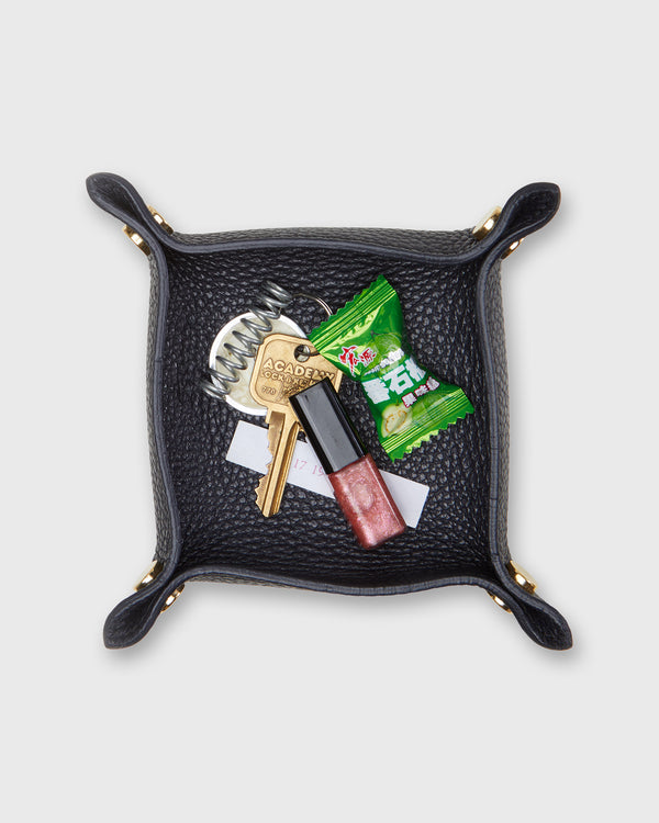 Sid Mashburn Soft Small Square Tray In Dark Navy Leather