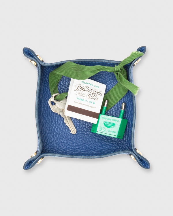 Sid Mashburn Soft Small Square Tray In Deep Blue Alce Leather