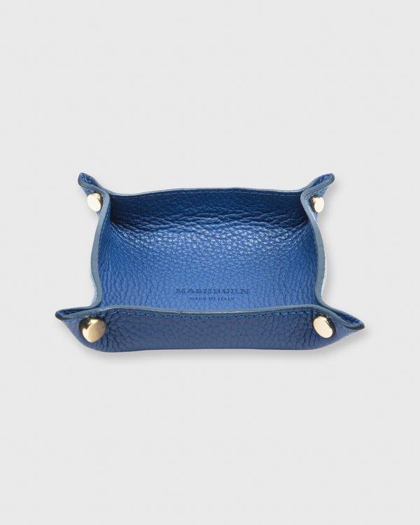 Sid Mashburn Soft Small Square Tray In Deep Blue Alce Leather