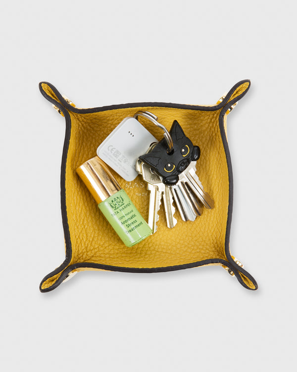 Sid Mashburn Soft Small Square Tray In Yellow Alce Leather