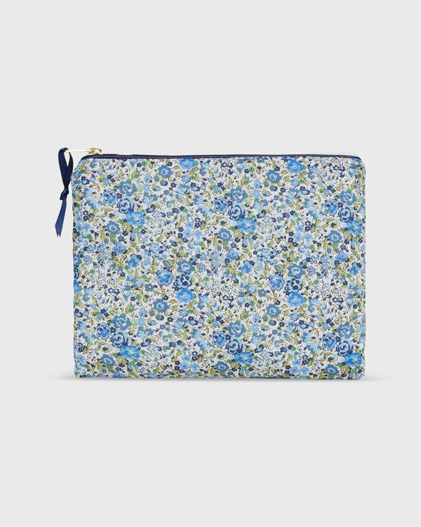 sid mashburn Soft Small Zip Pouch in Blue/Green Emma & Georgina Liberty Fabric