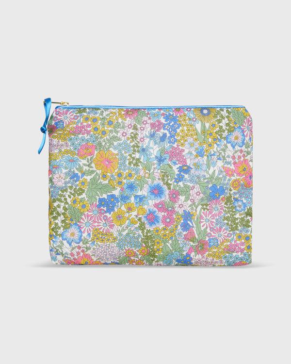 sid mashburn Soft Small Zip Pouch in Blue Multi Margaret Annie Liberty Fabric