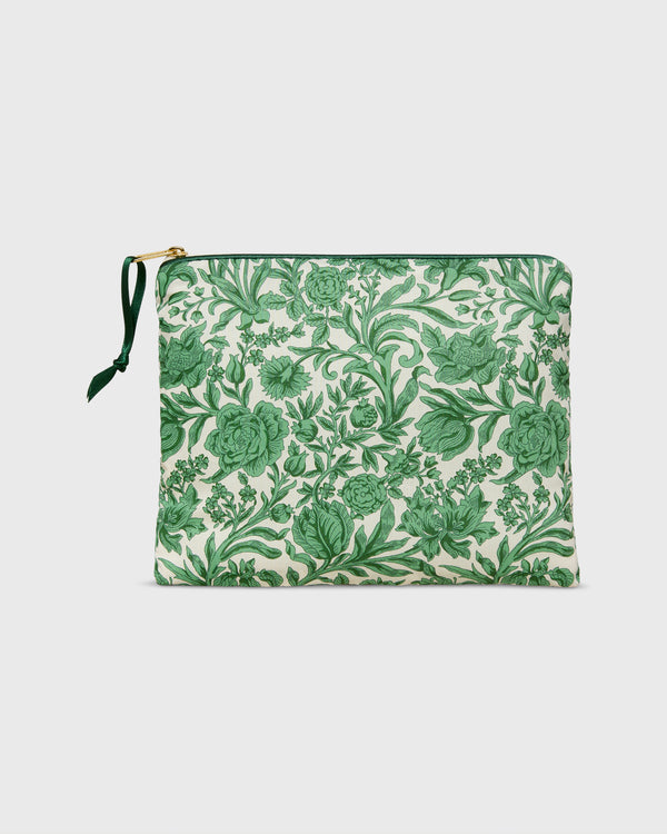 sid mashburn Soft Small Zip Pouch in Green Sambourne Liberty Fabric
