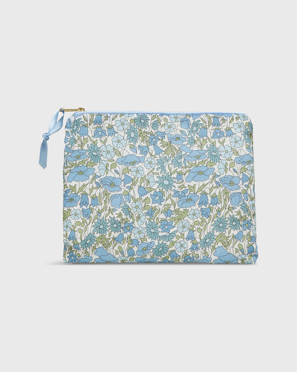 sid mashburn Soft Small Zip Pouch in Light Blue Poppy & Daisy Liberty Fabric