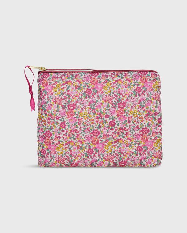sid mashburn Soft Small Zip Pouch in Pink/Multi Emma & Georgina Liberty Fabric
