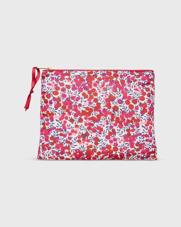 sid mashburn Soft Small Zip Pouch in Red/Pink Wiltshire Liberty Fabric
