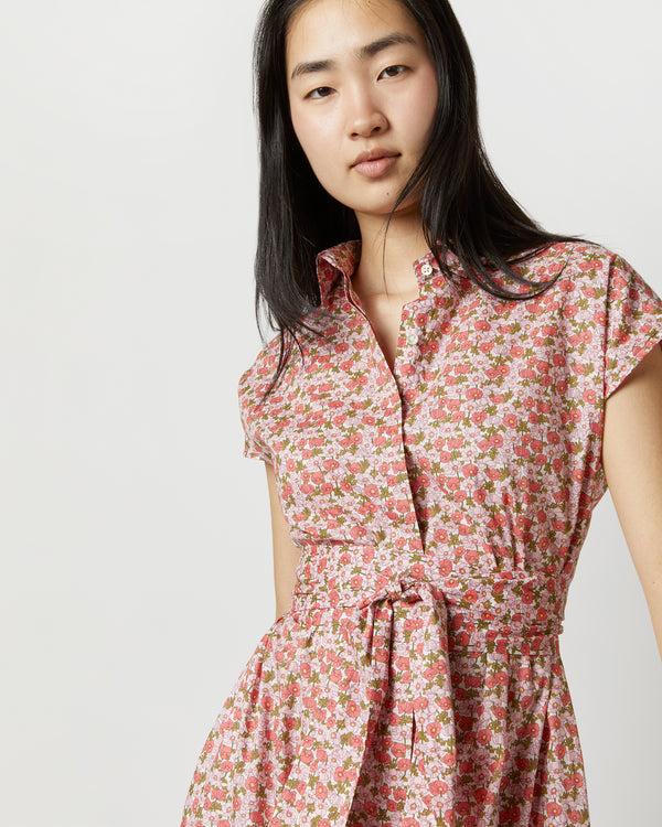 Sid Mashburn Sophia Dress In Pink/Olive Charmian Liberty Fabric