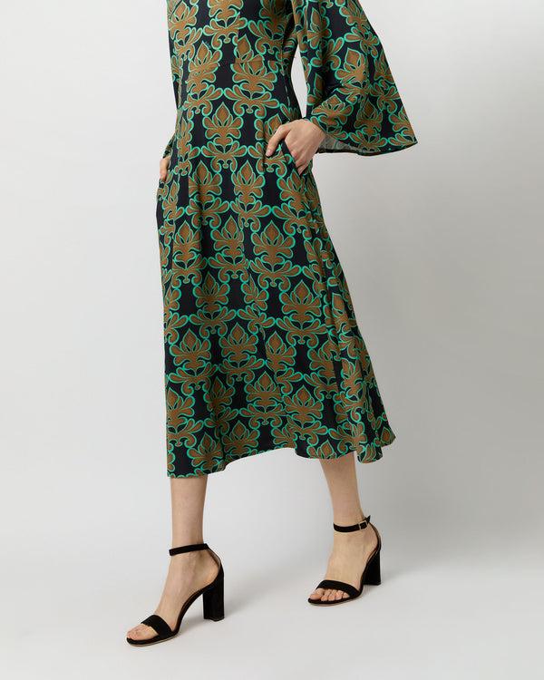 Sid Mashburn Sorella Dress In Green Herald Flowy Jersey