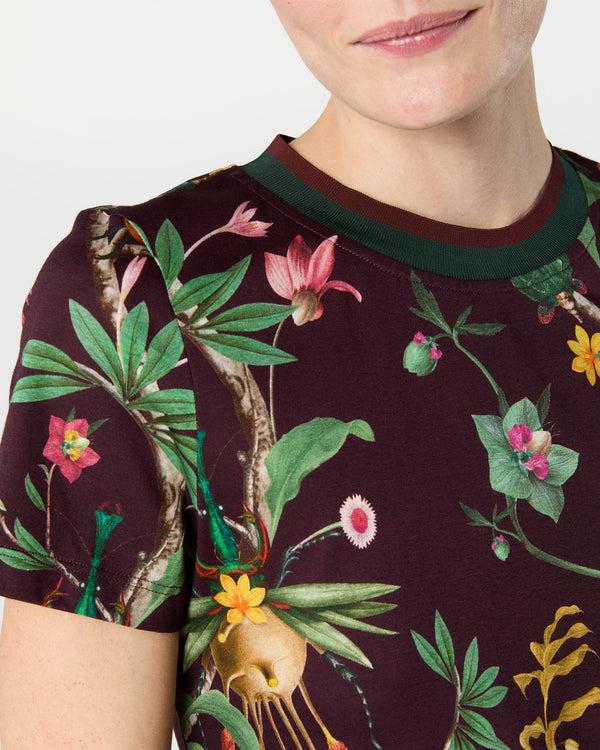 Sid Mashburn Sporty Swing Dress In Burgundy Zooflora Cotton Jersey