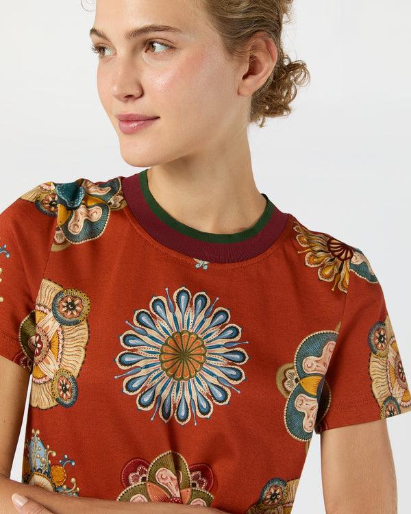 Sid Mashburn Sporty Swing Dress In Rust Nucleus Cotton Jersey