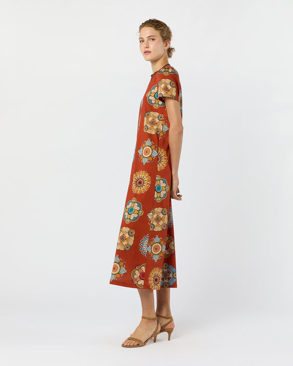 Sid Mashburn Sporty Swing Dress In Rust Nucleus Cotton Jersey