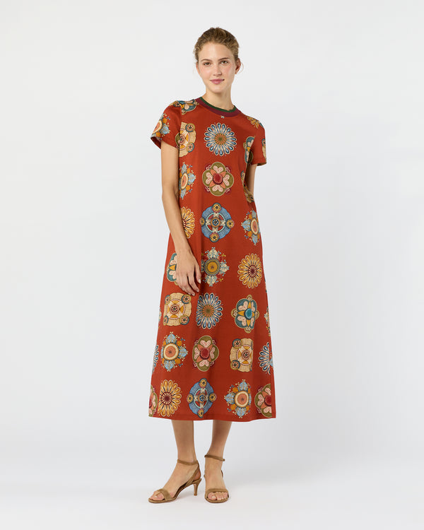 sid mashburn Sporty Swing Dress in Rust Nucleus Cotton Jersey