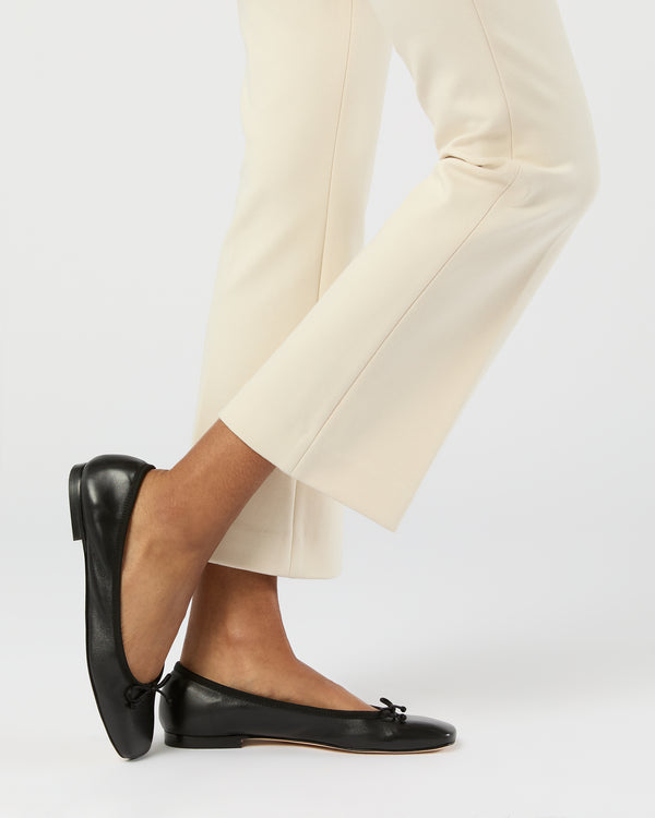 Sid Mashburn Square-Toe Ballet Flat In Black Leather