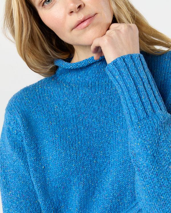 Sid Mashburn Stevie Sweater In Cobalt Cotton/Linen Blend