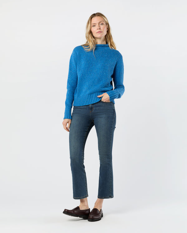 Sid Mashburn Stevie Sweater In Cobalt Cotton/Linen Blend