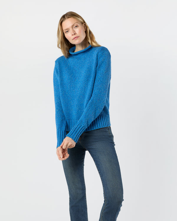 sid mashburn Stevie Sweater in Cobalt Cotton/Linen Blend