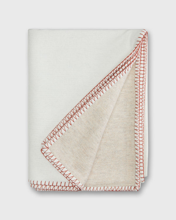 Sid Mashburn Stitched Reversible Throw Blanket In Ecru/Driftwood Wool/Cashmere