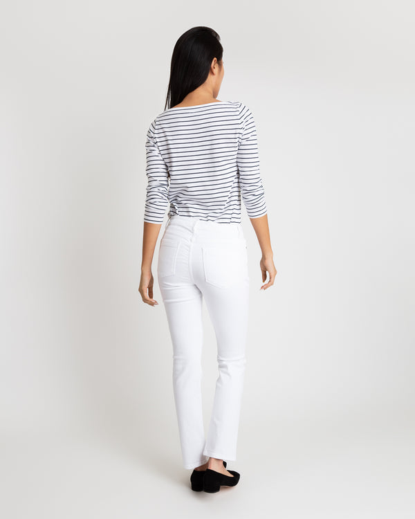 Sid Mashburn Straight Leg 5-Pocket Jean In White Stretch Denim