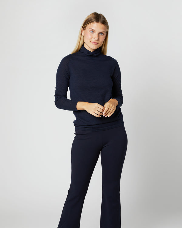 sid mashburn Superfine Funnel-Neck Sweater in Navy Cashmere