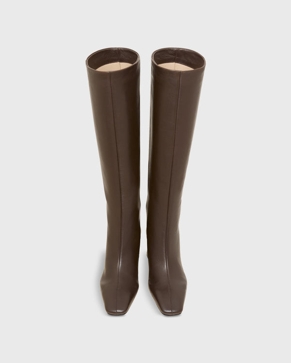 Sid Mashburn Tall Block Heel Boot In Dark Brown Leather