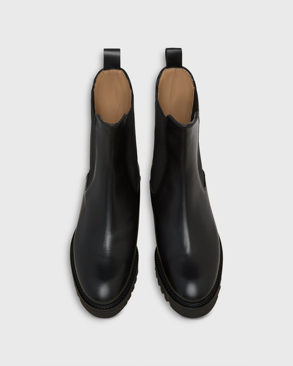 Sid Mashburn Tall Lug Sole Chelsea Boot In Black Leather