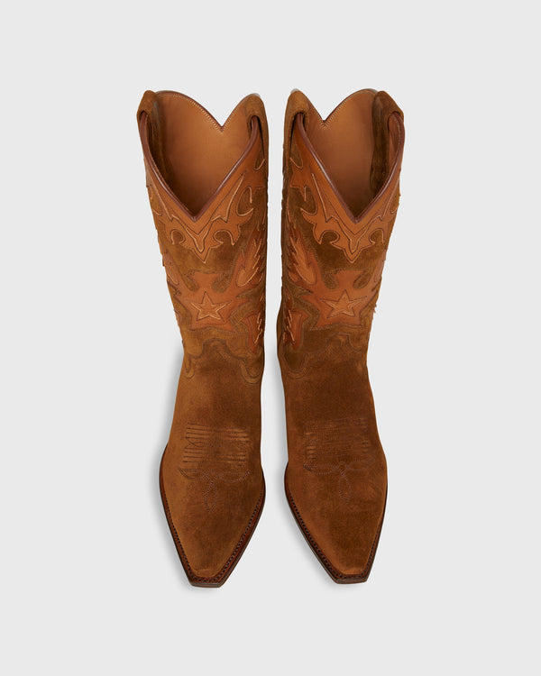 Sid Mashburn Tammy Cowboy Boot In Light Brown Suede