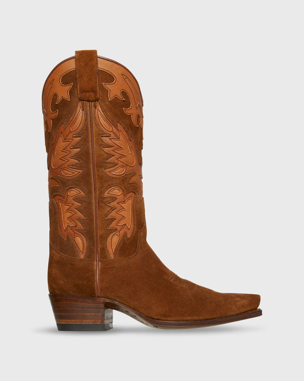 sid mashburn Tammy Cowboy Boot in Light Brown Suede