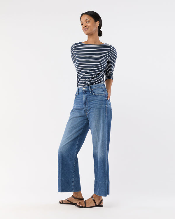 Sid Mashburn The Maven Wide Hem Ankle Jean In Rags To Riches