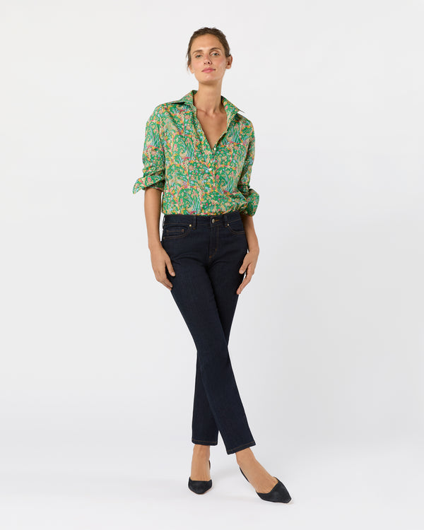Sid Mashburn Tomboy Popover Shirt In Avocado/Multi Joan Liberty Fabric