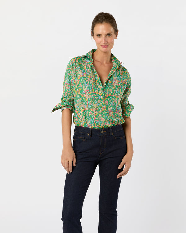 sid mashburn Tomboy Popover Shirt in Avocado/Multi Joan Liberty Fabric