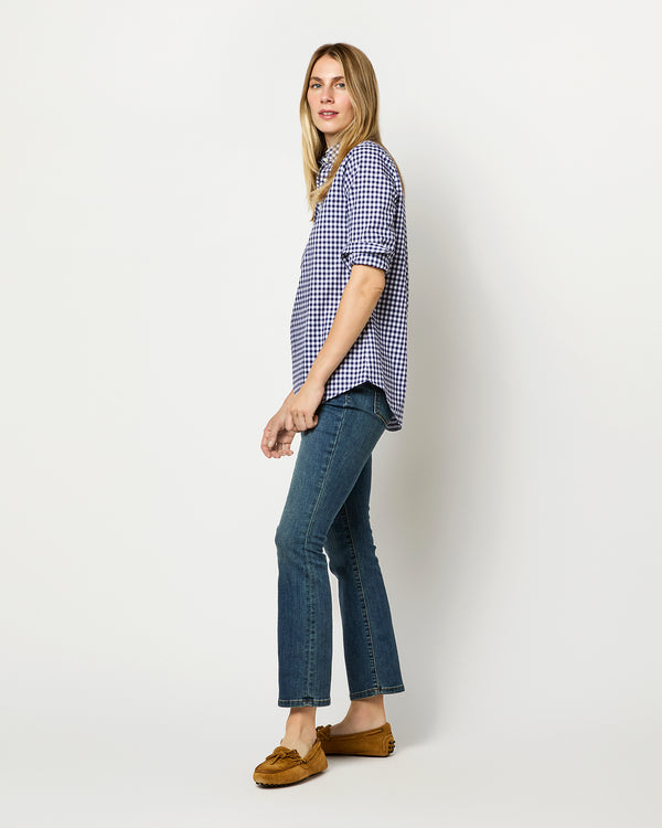 Sid Mashburn Tomboy Popover Shirt In Navy Gingham Poplin