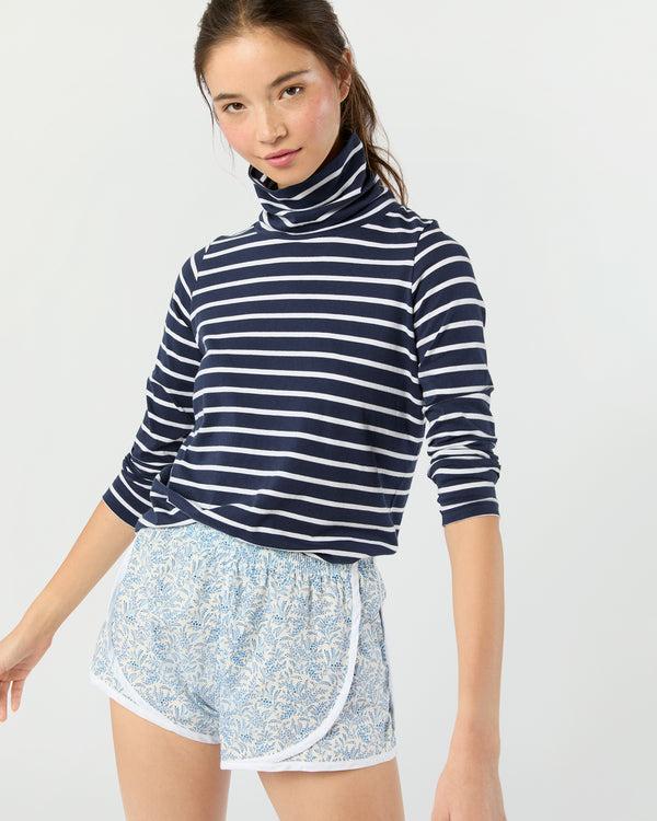 Sid Mashburn Track Short In Blue Hope Springs Liberty Fabric