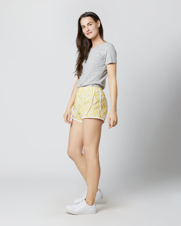 Sid Mashburn Track Short In Yellow D'Anjo Sky Liberty Fabric