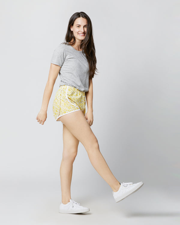 Sid Mashburn Track Short In Yellow D'Anjo Sky Liberty Fabric