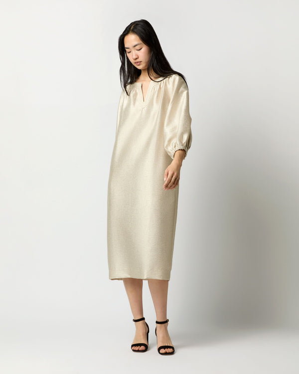 Sid Mashburn Trapunto Blouson Dress In Platino Crepe