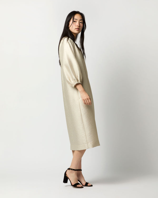 Sid Mashburn Trapunto Blouson Dress In Platino Crepe