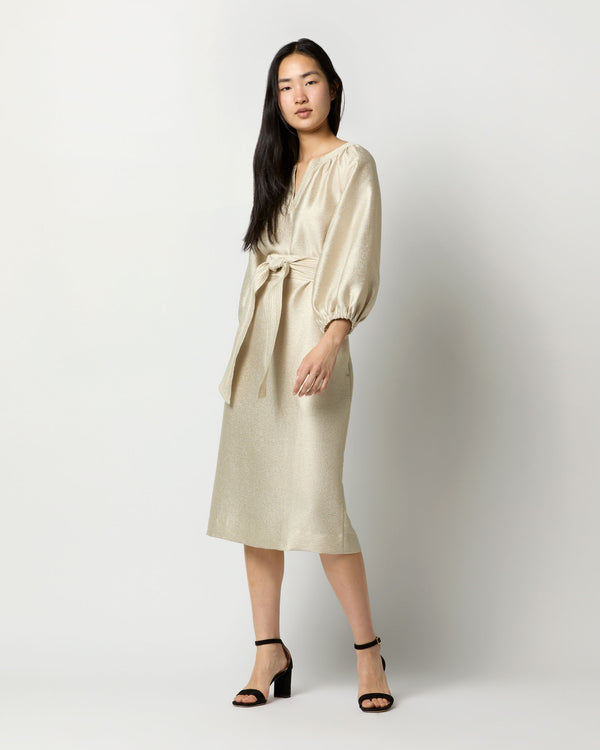 sid mashburn Trapunto Blouson Dress in Platino Crepe